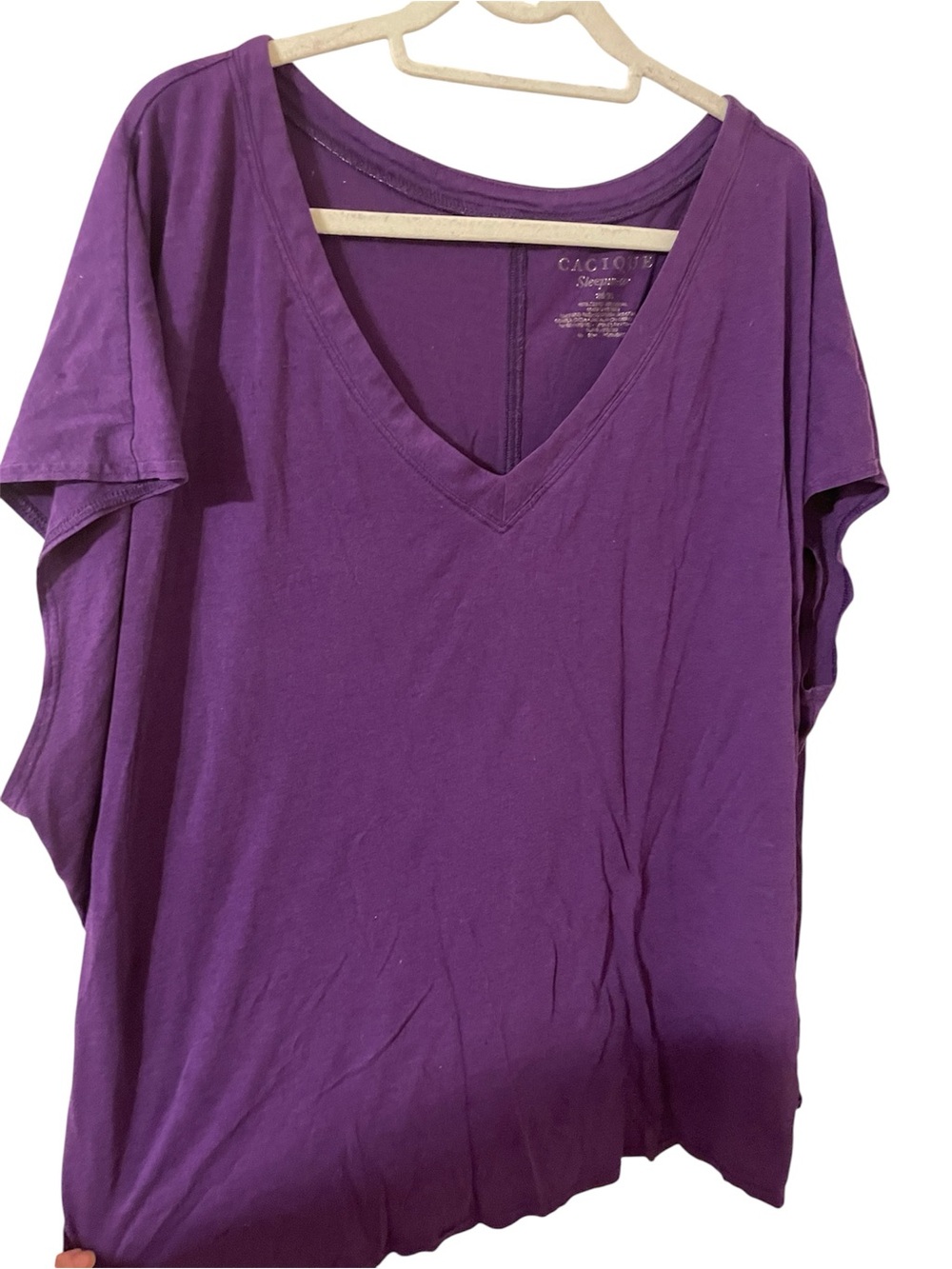 Cacique Purple V-Neck Short Sleeve Tee. Like new size 26/28.